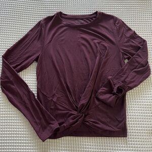 Athleta Magenta Longsleeve Top with Cross Waist Detail - small